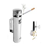 COTCLO Cendrier Mural En Acier Inoxydable Pour L'Extérieur de La Cigarette Cendrier Creative Public Cendrier Extérieur Sans Fumée Récipients Pour Fumer Verrouillables/Outdoor Ashtray Wall/21*6Cm