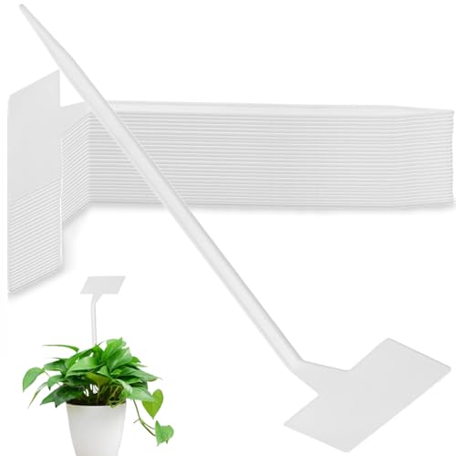 Lot de 28 étiquettes de plantes en plastique imperméables de 30 cm - Marqueurs de jardin inscriptibles de type T - Marqueurs de jardin réutilisables pour herbes, fleurs, légumes