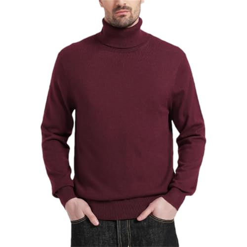 Men's Slim Fit Ribbed Turtleneck Knit Sweater Vintage Style Warm Long Sleeve Pullover
