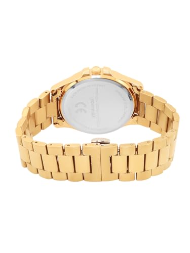 Image of French Connection Sunray Green Round Dial with Gold Stainless Steel Strap Watch for Mens - FCN0121GM