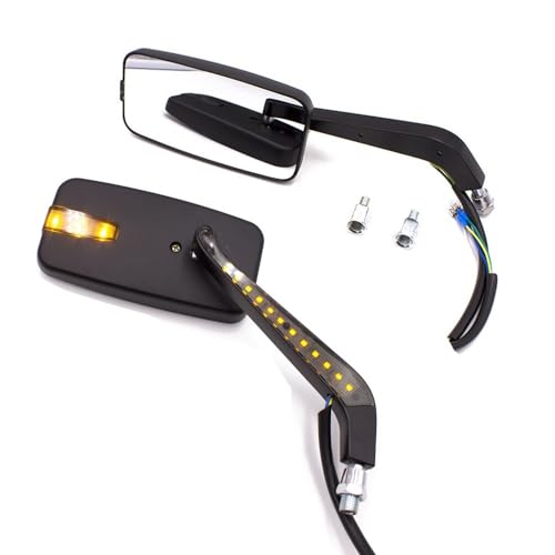 Rétroviseurs de moto avec clignotant intégré 8mm 10mm en pack de 2 pièces - 2