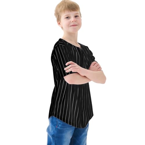 Image of Yuji Itadori Kids Baseball Jersey Button Boys Short Sleeve T-Shirts Hip Hop Fashion Casual Sports Solid Color Shirt