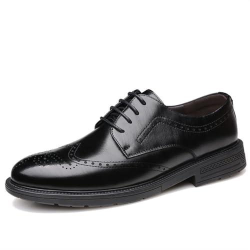 Dress Shoes for Men Lace Up Pointed PU Leather Oxford Shoes Anti-Slip Non Slip Low Top Party Classic Patent Leather Shoes for Men Office Work Low Top Dress Shoes