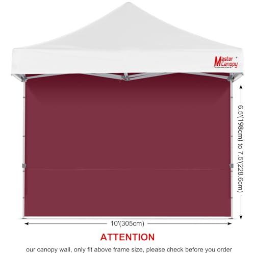 Image of MASTERCANOPY 10x10 Pop Up Canopy Sidewall Only 1-Pack Burgundy
