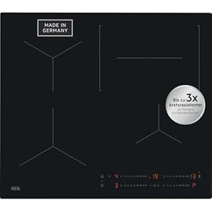 AEG Induktionskochfeld Autark 60 cm, Made in Germany, 4 Flex-Kochzonen mit kratzresistenter SaphirMattSE-Oberfläche, Bräterzone für mehr Flexibilität, Powerfunktion, Timer, Rahmenlos, Touch, TO64IC0FIT