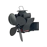 Ventilador de chimenea de energía térmica con abrazadera para una fijación segura y sistema de cuatro cuchillas para promover una circulación uniforme del calor alrededor de tu espacio de chimenea