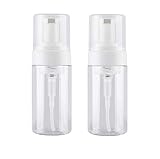 LASSUM 2 Pieces Clear Plastic Foamer Liquid Soap Pump Bottle Travel Foaming Soap Dispenser,100ML