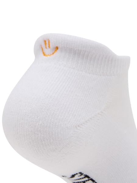 STEVE MADDEN 6PK SMILEY EMB ATHLETIC LOW CUT HALF CUSHION WHITE MULTI 6PK 9-112