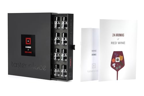 TASTERPLACE 24 Rotwein aromen, Aroma Set, Englisch, für Sommeliers, Tasting Tool