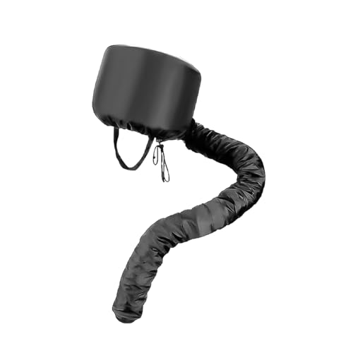 POFET Casco per Asciugacapelli, Caschi per Asciugatura,Bonnet Casco per Asciugacapelli con Elastico per Attacco Phon,Casco Riscaldata per La Profondo Cura dei Capelli (Nero)