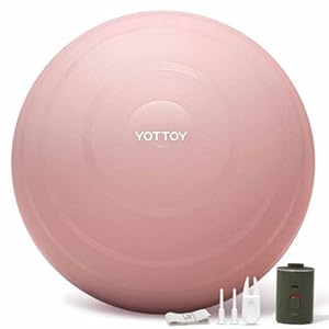 YOTTOY Exercise Ball with Electric Air Pump, Anti-Burst Yoga Ball for Pregnancy,Extra Thick Workout Ball