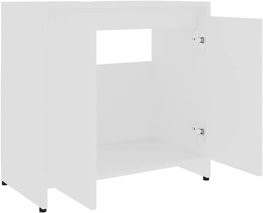Bathroom Pedestal Sink,Under Sink,Organizer,Vanity Storage,Easy to Clean,Bathroom Cabinet White 23.6"x13"x22.8" Chipboard