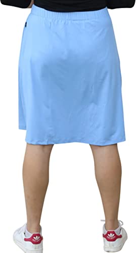 Kosher Casual Women's Modest Knee-Length Swim Sport Skirt With On-Seam Side Zip Pockets & Attached Shorts Medium Black #TOP2