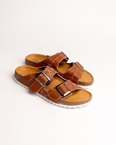 Mexico en la Piel Men's Handmade Leather Huarache Sandals - Flats, Double Buckle Adjustable Closure, Open-Toe Design, EVA Sole, Casual and Comfortable Shoes for Daily Wear2