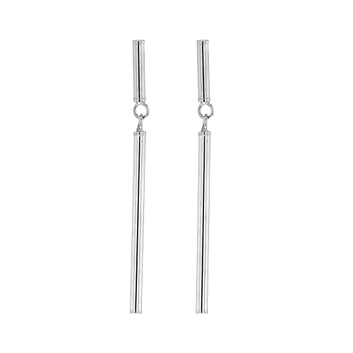 Boucles d'oreilles nunchaku Carissima or blanc 9 carats pendantes femme