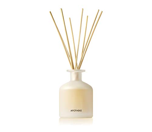 APOTHEKE Luxury Scented Oil Reed Diffuser, Earl Grey Bitters, 6.7 oz - Earl Grey Bitters Tea Leaves, Lemon Zest, Bergamot, & Peony Scent, Pure, Alcohol Free, Unique Formulation, Strong, Lasting