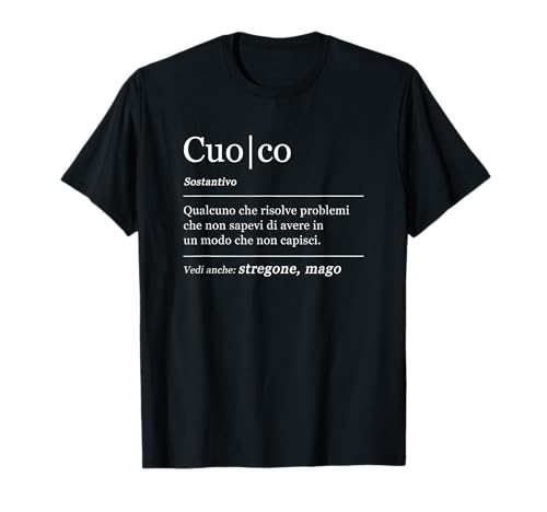 Dizionario Cuoco Chef Cucina Definizione Maglietta