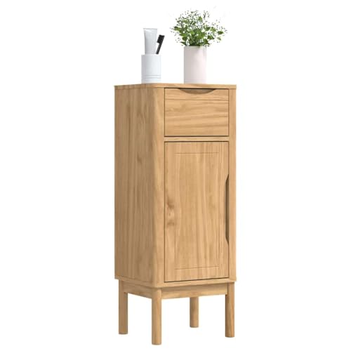 vidaXL Armoire de Salle de Bain Floro Cire Marron 35 x 30 x 90 cm, Rangement de Salle de Bain Moderne, Ensemble de placards rectangulaires, Organisateur Mural...