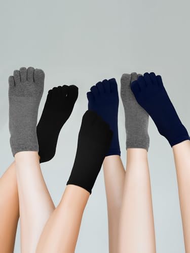 Image of Bencailor 6 /12 /32Pairs Women Toe Socks Five Toe Cotton Socks Ankle Sock with Toes Separated for Women Men Athletic Running