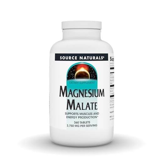 Source Naturals Magnesium Malate 1250mg Supplement Supports Muscle Function, Health and Energy Production - Essential Magnesium Malic Acid Supplement - 360 Tablets
