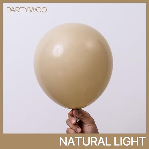 Image of PartyWoo Light Brown Balloons 101 pcs 12 Inch Nude Neutral Boho Tan Fall Latex Helium Balloons for Wedding Graduation Birthday Boy Baby Shower Cowgirl Jungle Theme Party Decorations Brown-F56