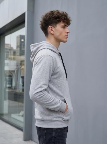 Image of HOODMASTER Unisex Fleece Hoodie Sweatshirt with Pockets Full Sleeves Regular Fit Solid Pattern Hooded Neck and Standard Length | Hoodies for Men & Women
