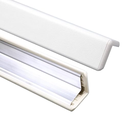 YLLSMGS Perfil PVC Blanco Perfil Aluminio Protector de Esquinas Metálico para Puertas Marcos de Ventanas Azulejos de Cerámica y Bordes(100x5cm/39x2in)