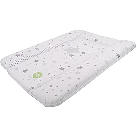 Colchón cambiador impermeable Babycalin Comfort Grey Star con tabla de crecimiento impresa Cover