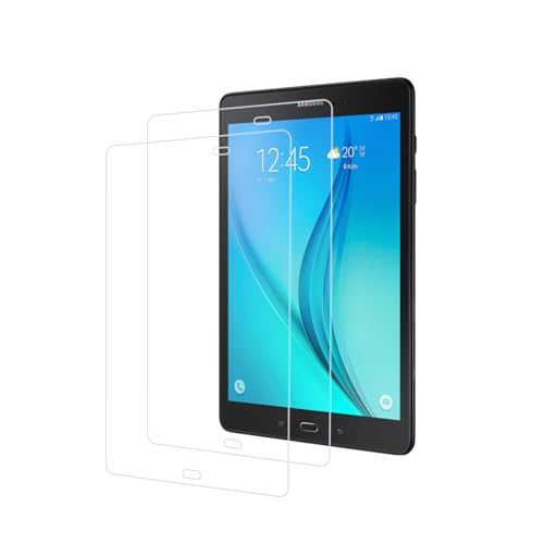 Pellicola salvaschermo per Samsung Galaxy Tab A 9.7 (9,7 pollici, T550 T555) Pellicola in vetro temperato, durezza 9H, antigraffio, custodia amichevole, senza bolle (2 pezzi)