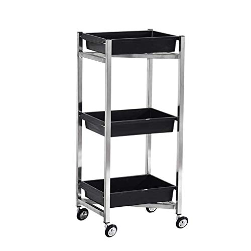 DFEDHF Trolley,Recycling Vehicles,Stainless Steel Hairdressing Cart,Collecting Vehicles3 Tiers Salon Trolley Multifunctional Tray Hair Storage Hairdressing Cart Beauty Spa Makeup Cart,Loa