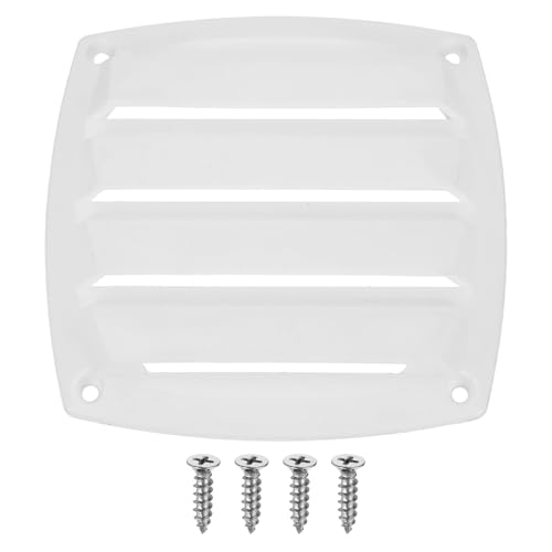 uxcell 1 Pcs Boat Vent Cover, 5.31x5.31 Inches Plastic Louvered Flush Vents Small Air Ventilation Grille for Marine RV Van Yacht Home, White