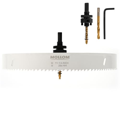 Mollom 286mm (11-1/4") HSS M42 8% Cobalt BI-Metal Hole Saw with Arbor