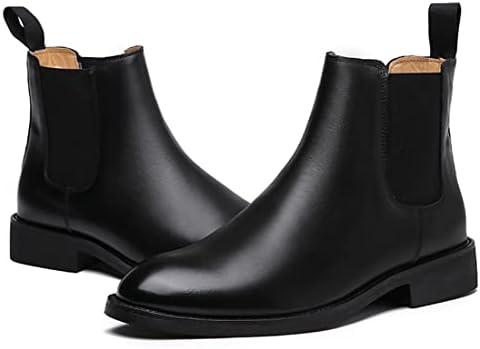 Santimon Mens Black Leather Dress Casual Chelsea Boot Chukka Ankle Boots 6 US | Image 3