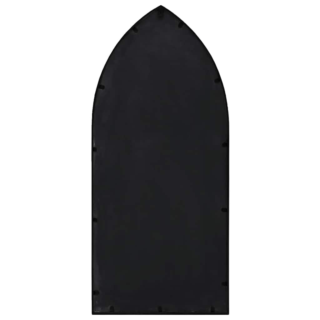 Espejo de jardín negro 100 x 45 cm hierro con efecto oxidado, espejo exterior para montaje en pared, espejo decorativo de cuerpo entero para jardín, reflexión de luz y aumento de espacio