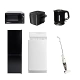 新生活家電6点セット (6kg洗濯機 157L冷蔵庫 電子レンジ 炊飯器 電気ケトル スティッククリーナー) ブラック