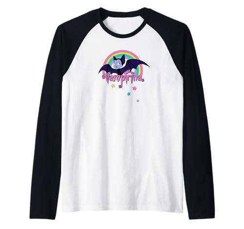 T-shirt Vampirina Disney avec manches raglan et motif arc-en-ciel lavable