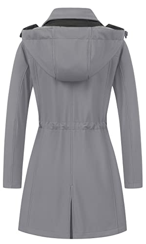 Image of CREATMO US Women's Lightweight Waterproof Long Softshell Tactical Jacket Fleece Lined Windbreaker