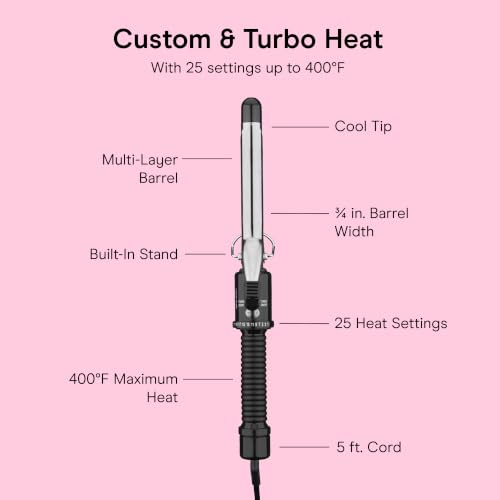Conair Curling Iron​, Short to Medium Hair, 3/4-in. Barrel, Black/Silver - image 4
