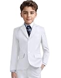 Toddler Boys' Blazer Jackets Lightweight Stylish Two Buttons Solid School Suit Casual Sport Coat White Slim Fit Suit Jacket Formal Blazer for Party Prom Size 2t