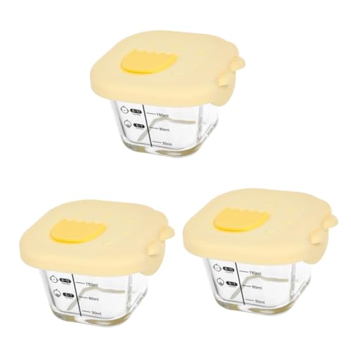 MOBUTOFU 3個 ガラス 食品 ボウル 準備 ボウル 調理用 食品 保存 ボウル ベビー 食品 保存 容器 子供 食品 ボウル ベビー 食品 皿 蓋付き ベビー 食品 ボウル ベビー 補完 食