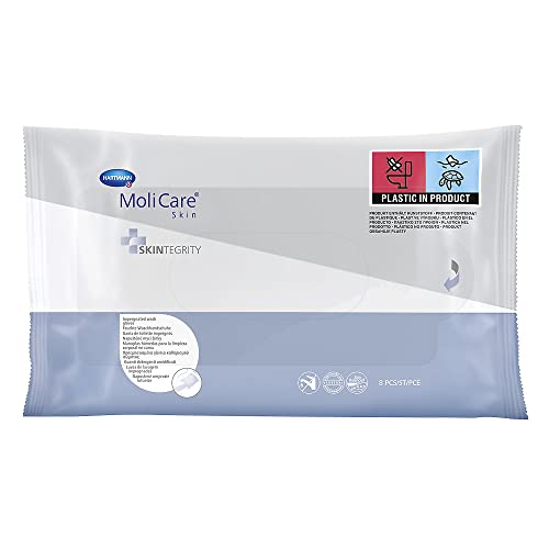 MoliCare Skin Manoplas Dermo Protectoras, Suaves, con Loción sin Aclarado, pH Equilibrado, Pantenol y Aloe Barbadensis, 8 Unidades Cover