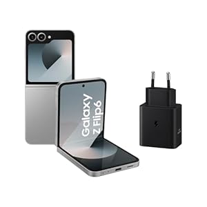 Samsung Galaxy Z Flip6 512 GB + Cargador – Teléfono Móvil con IA, Smartphone Android Libre, Cámara 50 MP, Gris (Versión Española)