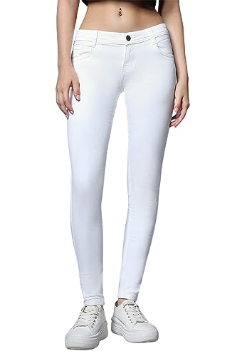 HIGH Star Women White Slim-Fit Stretchable Jeans