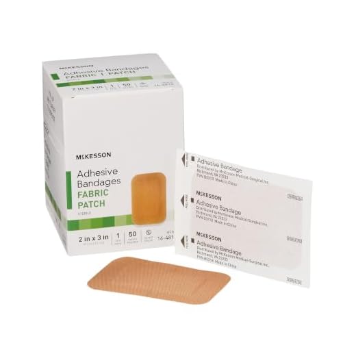 McKesson Adhesive Bandages, Sterile, Fabric, Tan, 2 x 3 in, 50 ct
