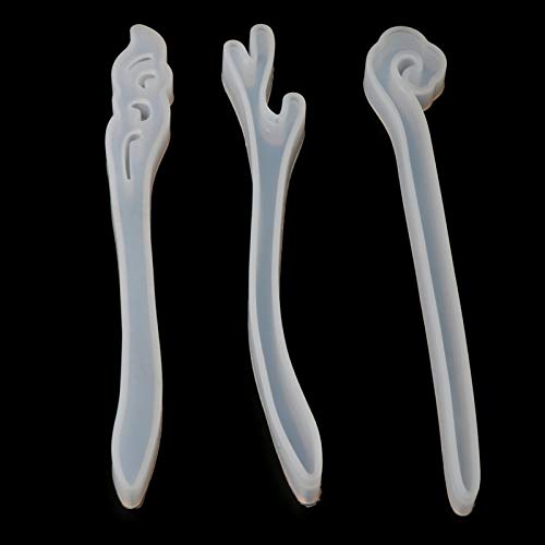 Moldes de silicone de resina em forma de bastão de cabelo para fundição de resina epóxi DIY molde pa
