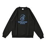 [アイムドラエモン] 裏起毛 ウェット トレーナー メンズ 長袖 プリントデザイン キャラクター グッズ 秋 冬 春 (JP, アルファベット, L, スミクロ)