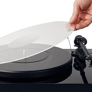 Hudson HiFi Acrylic Turntable Mat – Transparent – Enjoy Richest Tones, Crispest Sonic Clarity, Tightest Bass – 11.75” Anti-Static Platter Slipmat w/Label Recess – Standard Vinyl LP Record Platters - Les Beatles, Paul McCartney, John Lennon, RIngo Starr, George Harrison