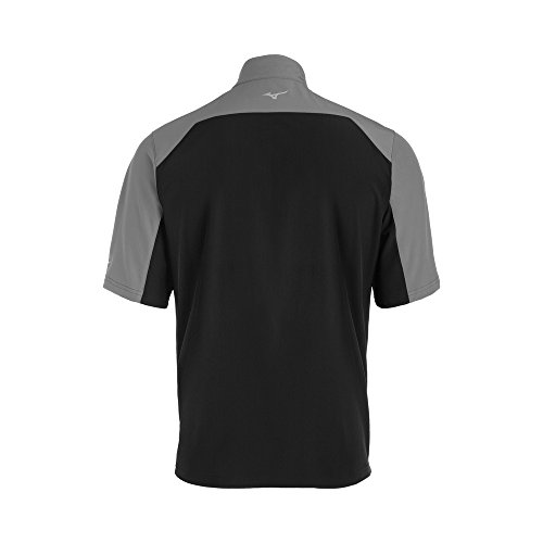 Mizuno Youth Comp Short-Sleeve Batting Jacket Black-Grey, MEDIUM (M)2