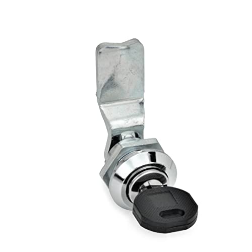 Ganter Normelemente GN 115-SC-18 - Lock with Cylinder, Operated with Key, Riegelabstand A: 18mm