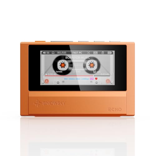 Image of FiiO Echo 4G Hi-Res Digital Audio Player, Dual DAC Bluetooth Music Player, 4.4mm Balanced Output, Color Screen, Portable DAP (Orange 4G)
